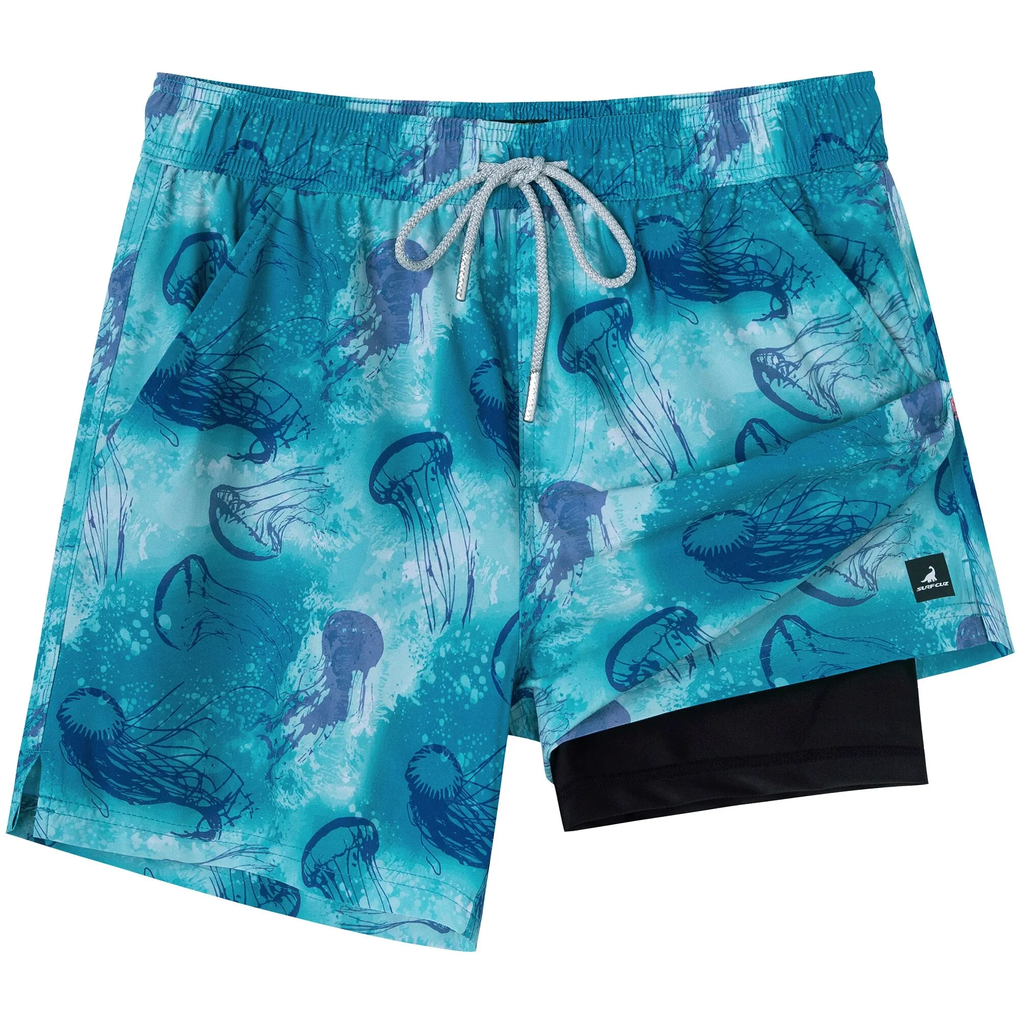 2 in 1 Stretch Gym Shorts Jellyfish