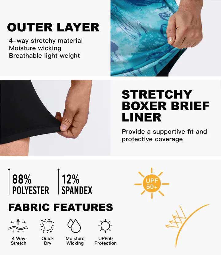 2 in 1 Stretch Gym Shorts Jellyfish