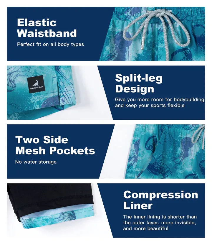 2 in 1 Stretch Gym Shorts Jellyfish