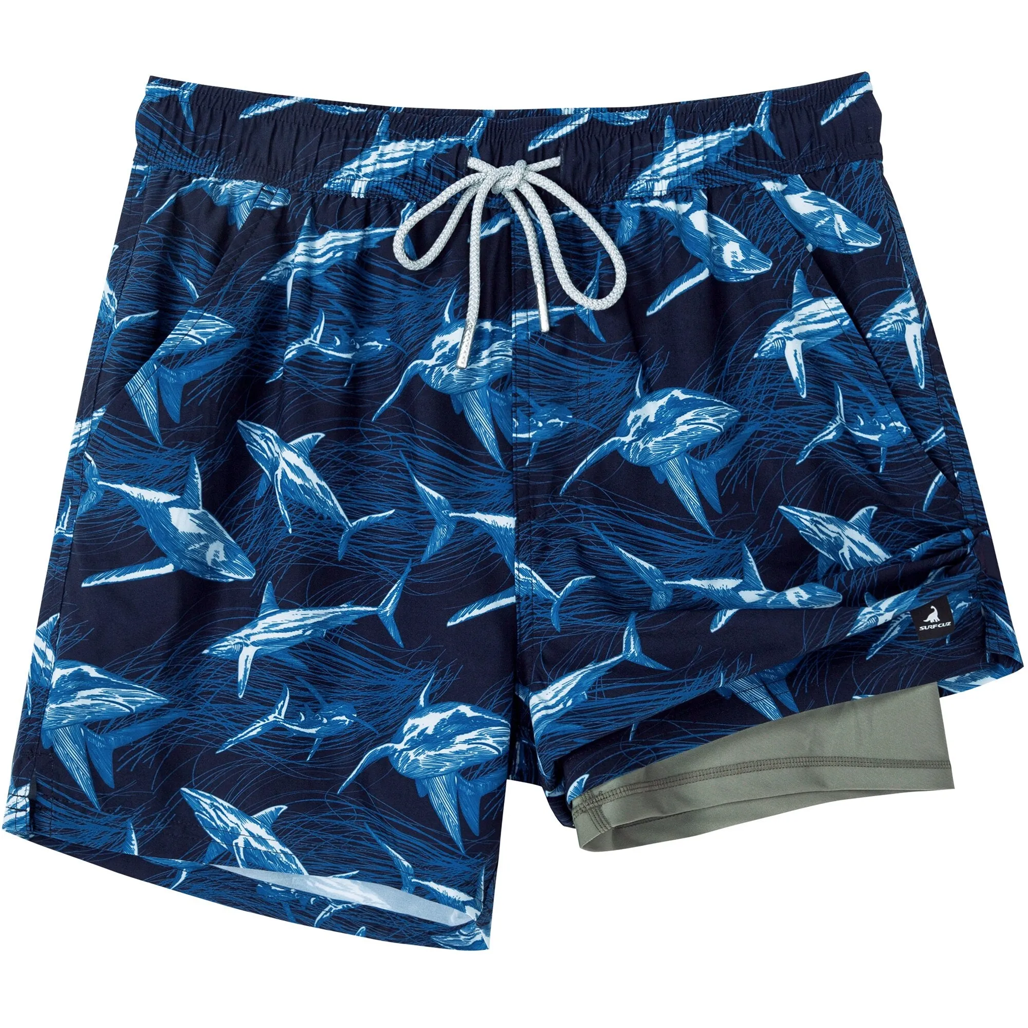 2 in 1 Stretch Gym Shorts Shark