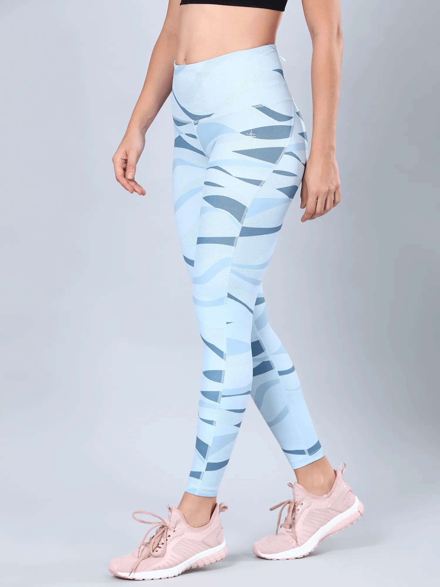 AbsoluteFit Abstract Blue Stripe Workout Leggings