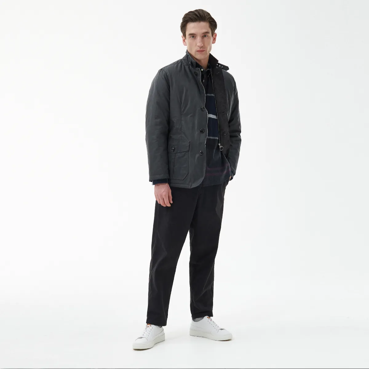 Barbour Winter Lutz Men's Waxed Jacket | Grey