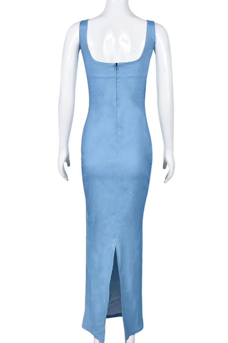 BC522 Denim Long Dress