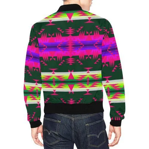 Between the Mountains Deep Lake Sunset Bomber Jacket for Men