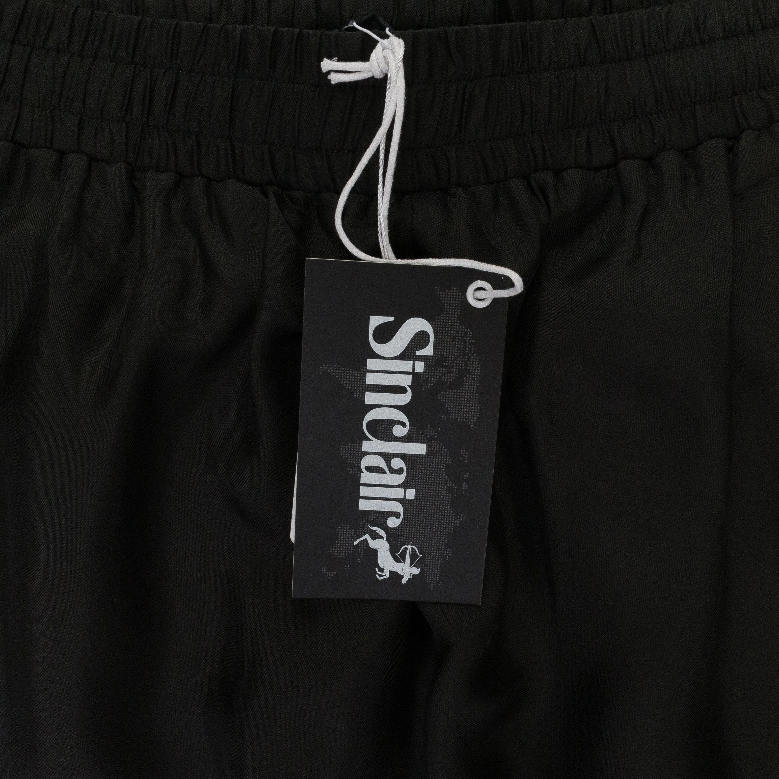 BLACK SILK TRACK PANTS