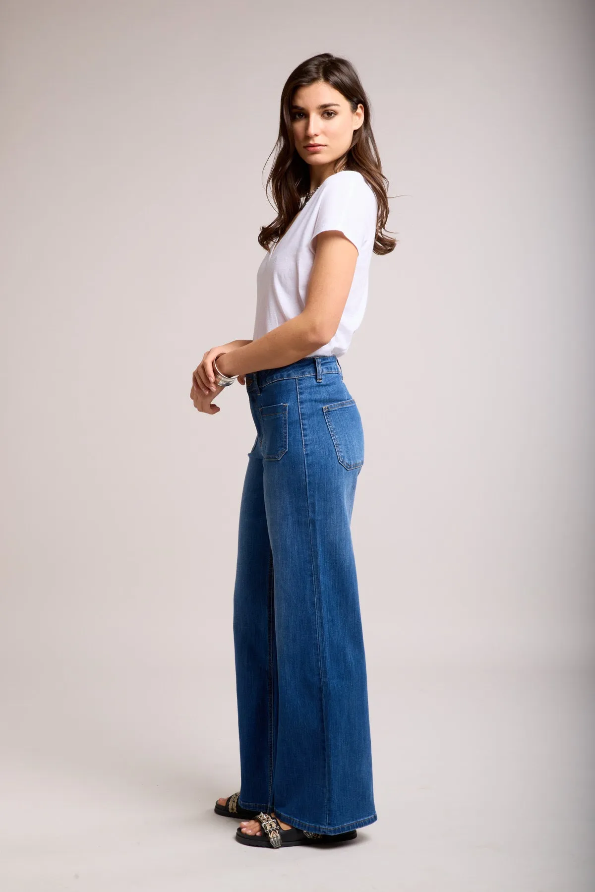 Dark Denim Wide Leg Jean