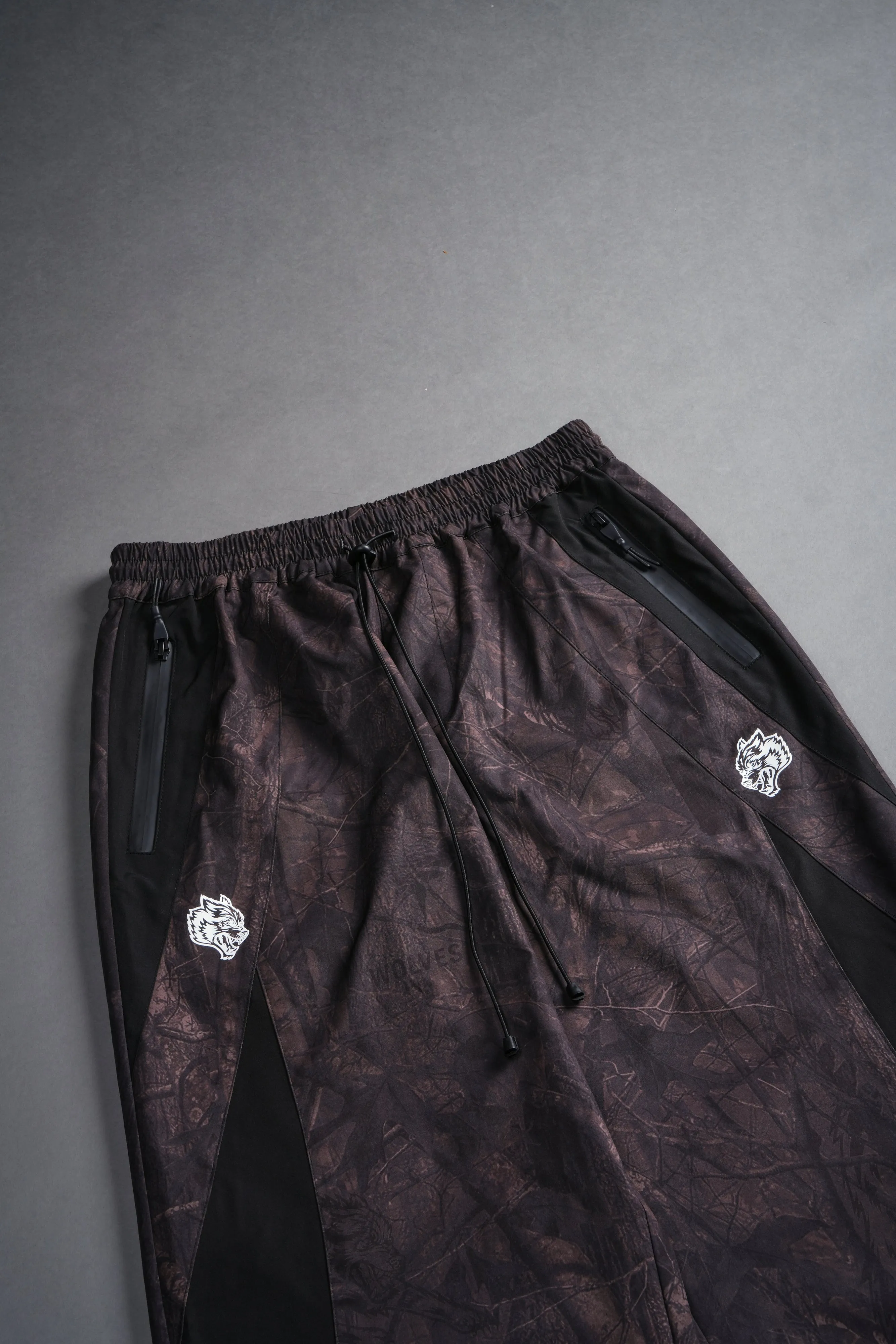 Dual Brolic Unisex Track Pants in Brown Driftwood Forest Camo