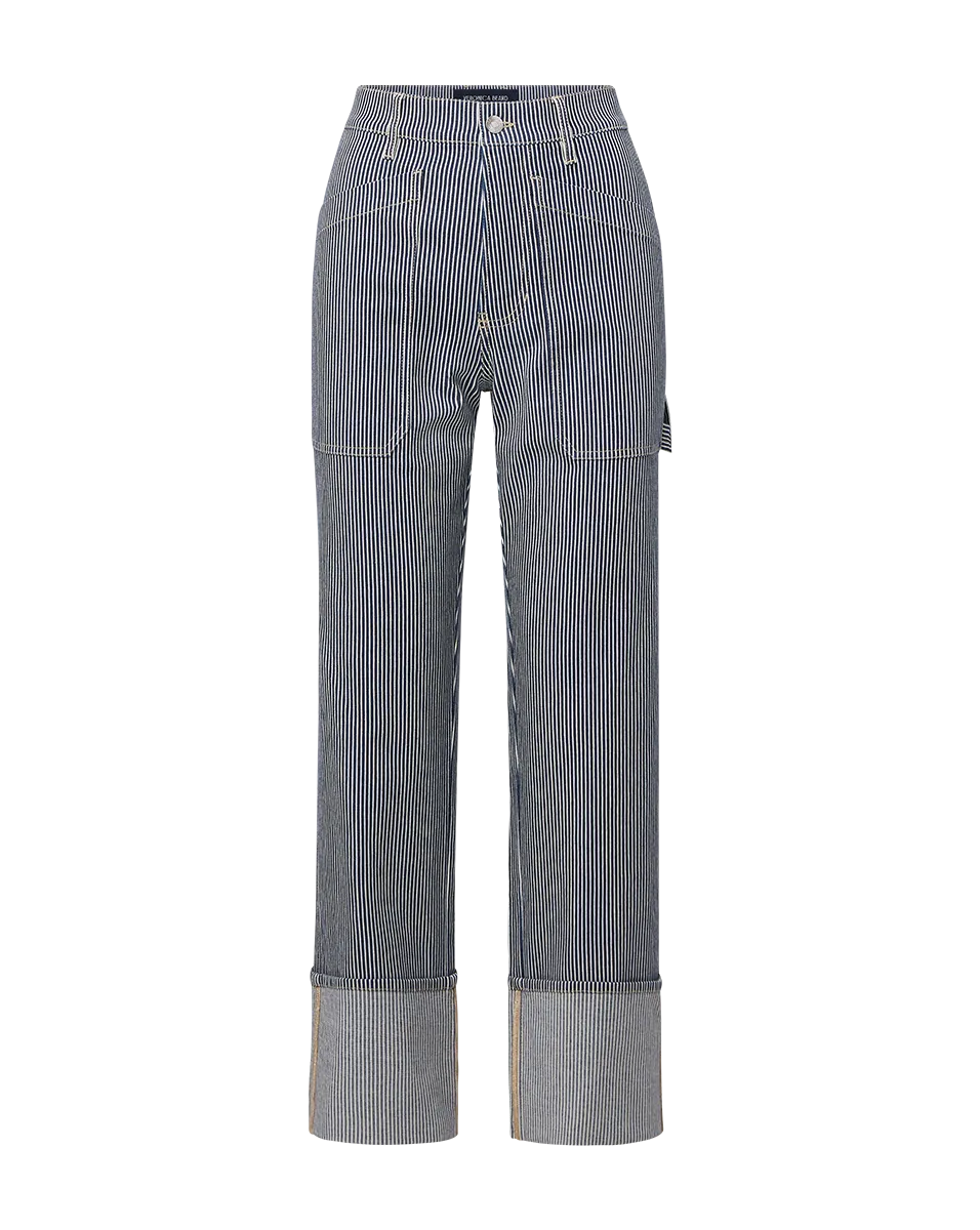 Dylan Striped Cargo Straight-Leg Jean