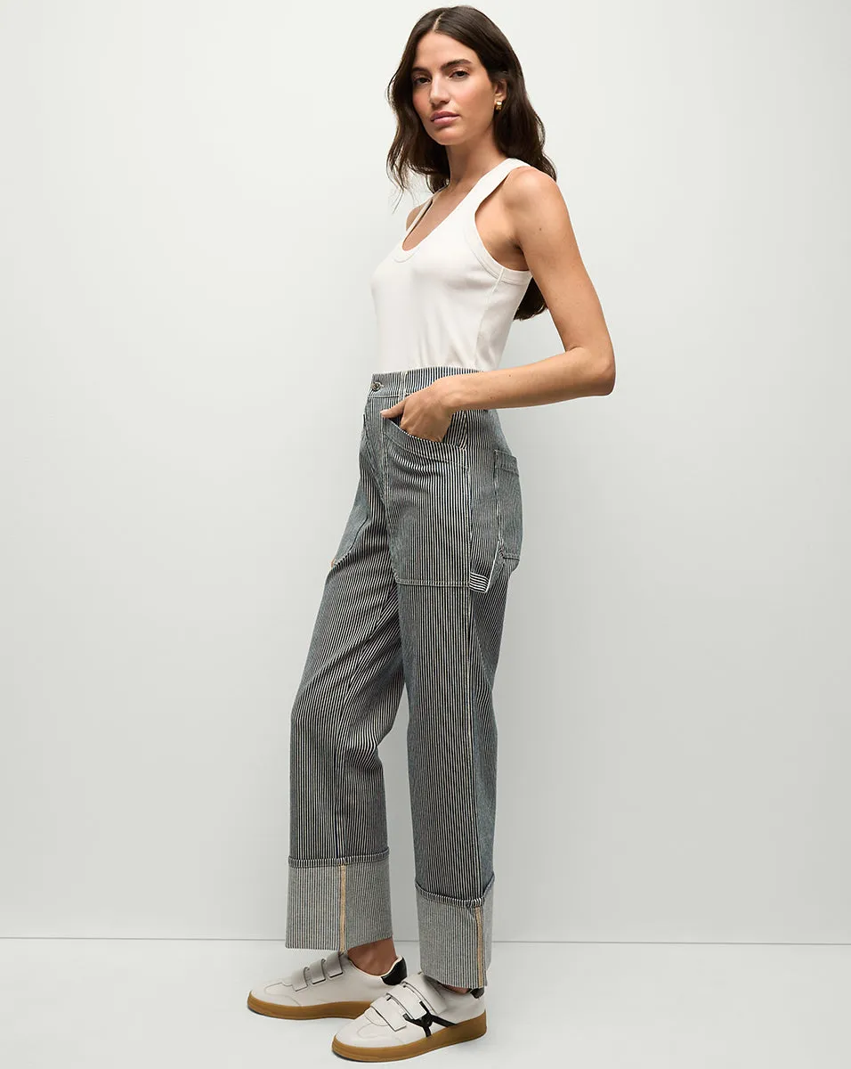 Dylan Striped Cargo Straight-Leg Jean