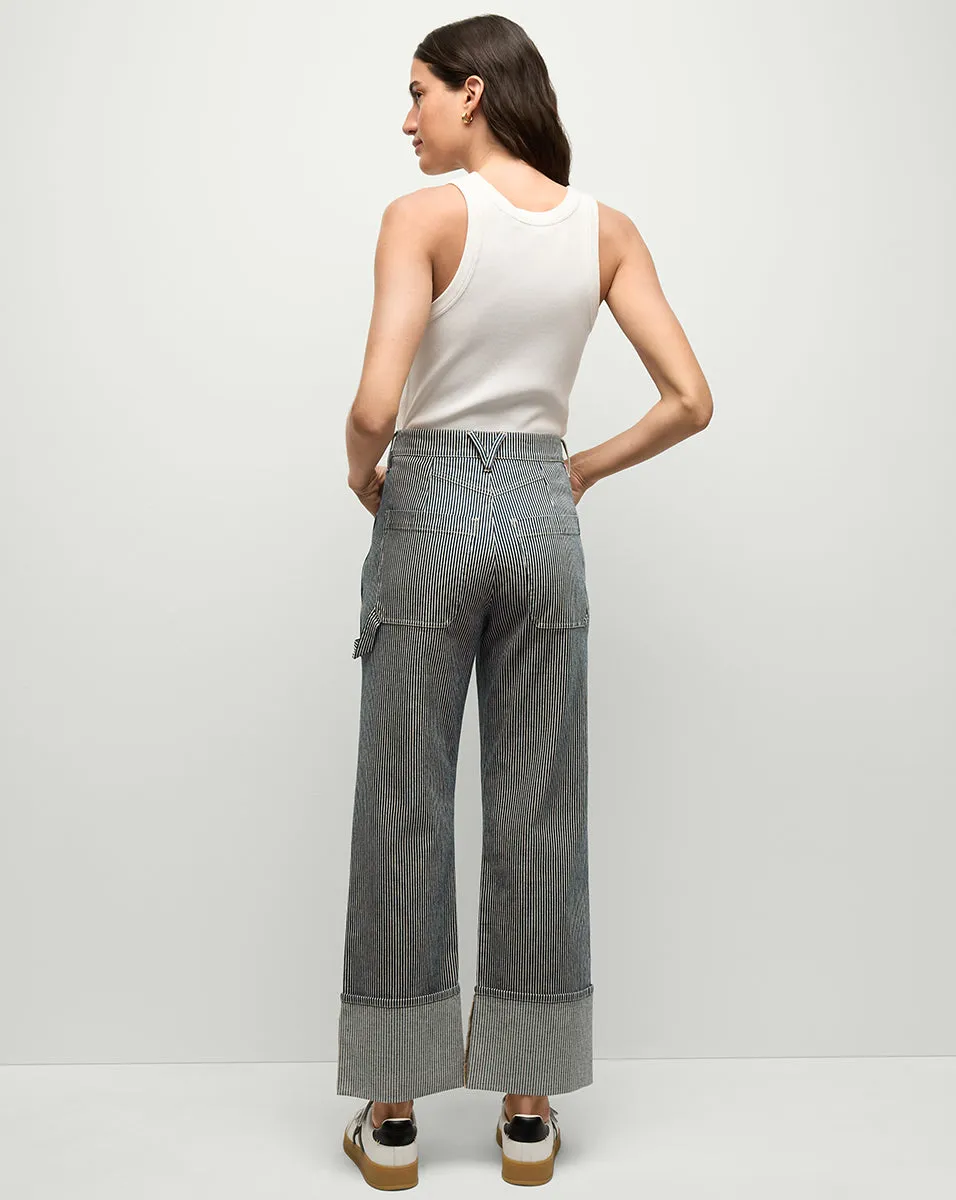 Dylan Striped Cargo Straight-Leg Jean
