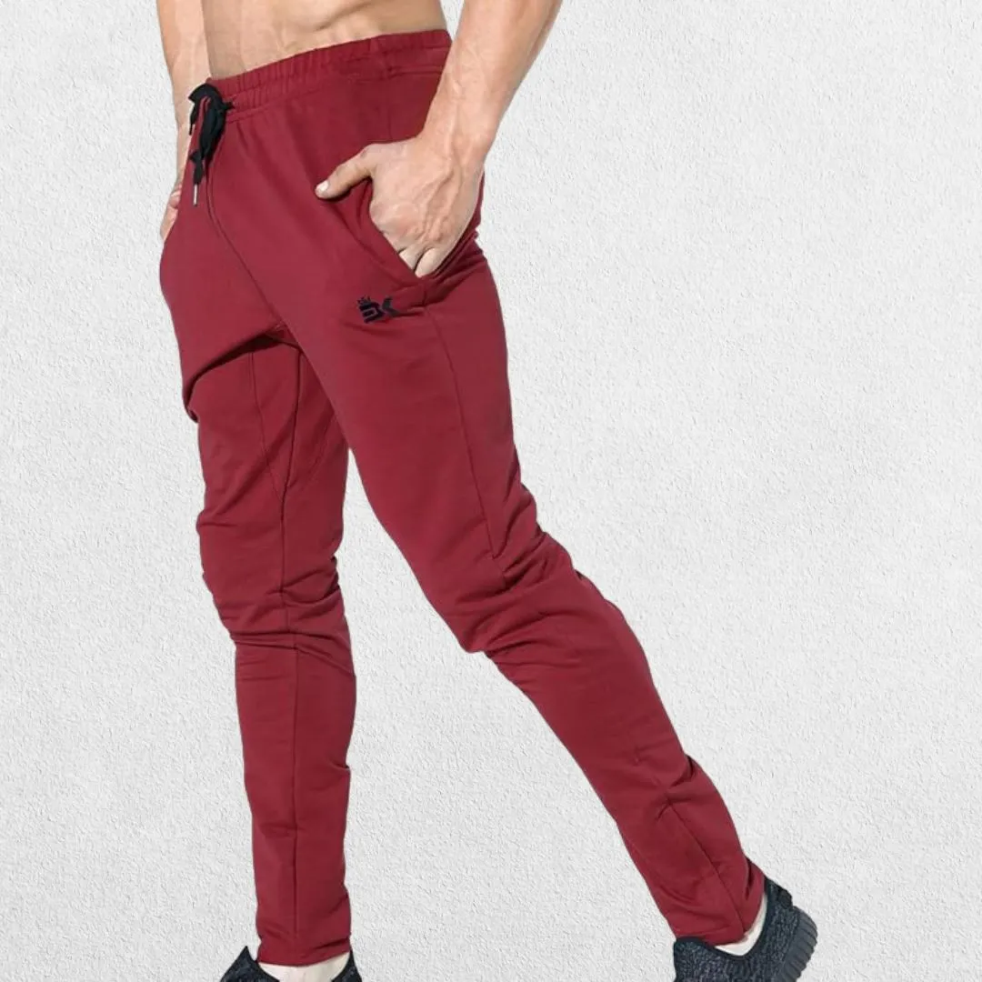 GPW Men’s Slim Fit Zip Athletic Pants - Gym Workout Track Pants with Pockets