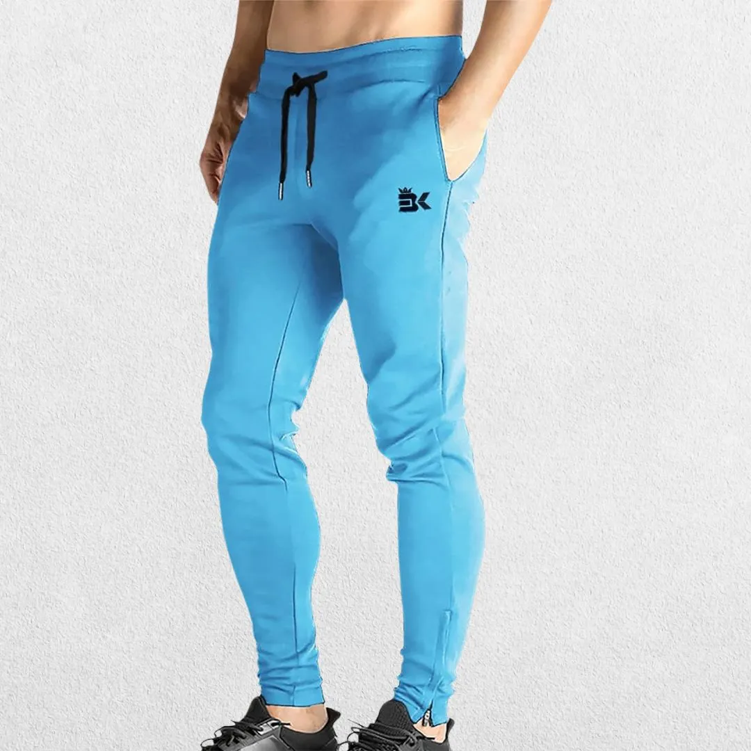 GPW Men’s Slim Fit Zip Athletic Pants - Gym Workout Track Pants with Pockets