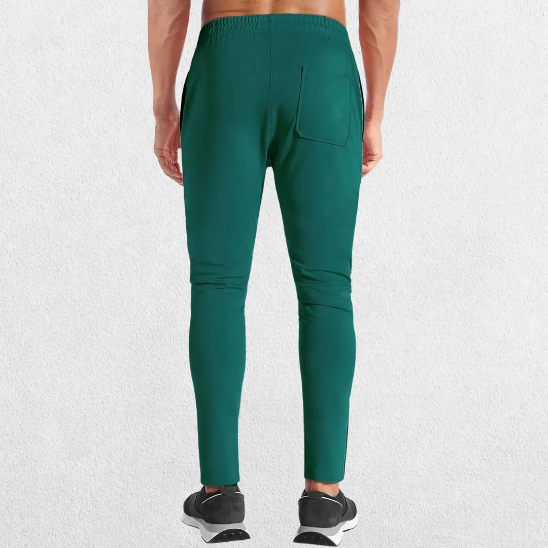 GPW Men’s Slim Fit Zip Athletic Pants - Gym Workout Track Pants with Pockets