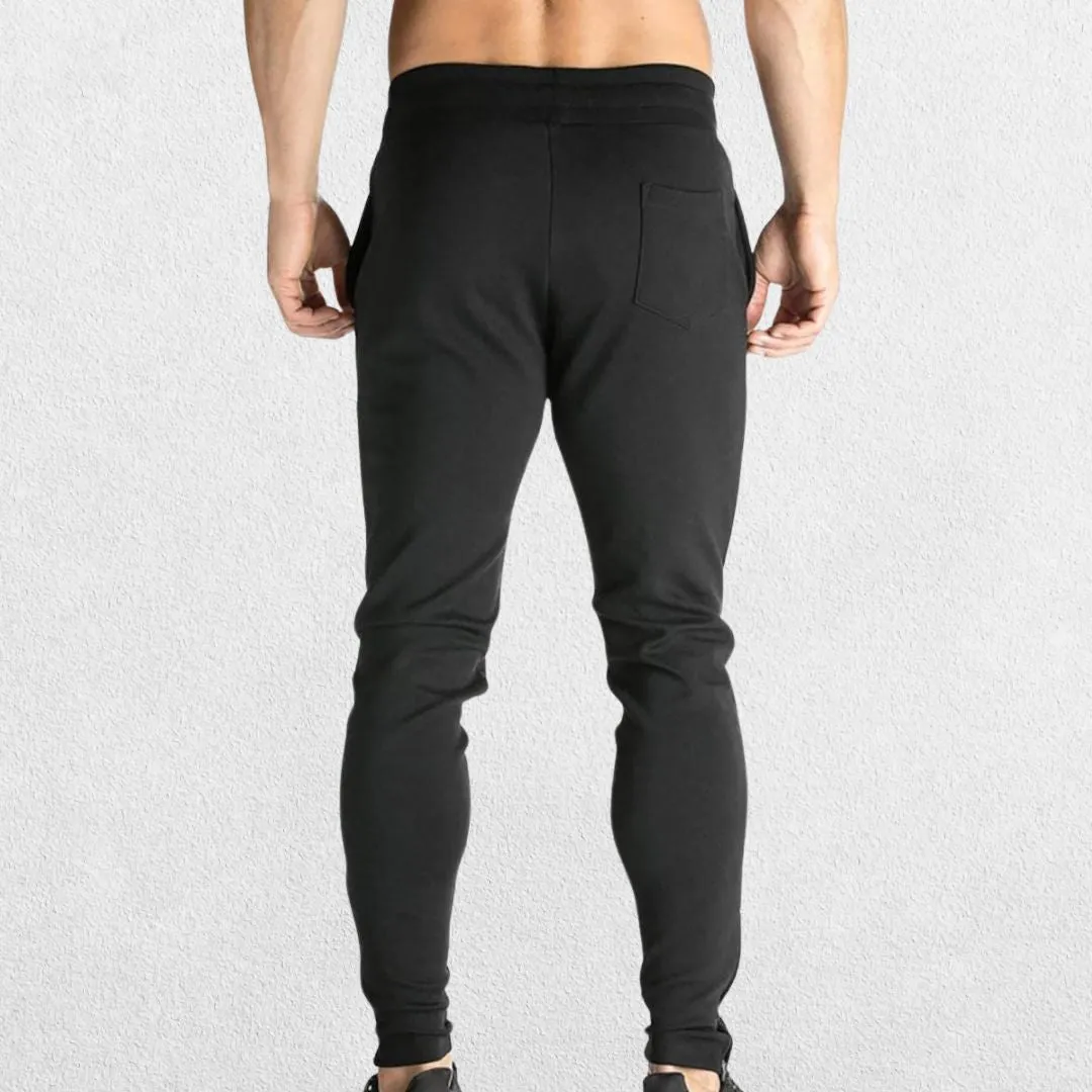GPW Men’s Slim Fit Zip Athletic Pants - Gym Workout Track Pants with Pockets