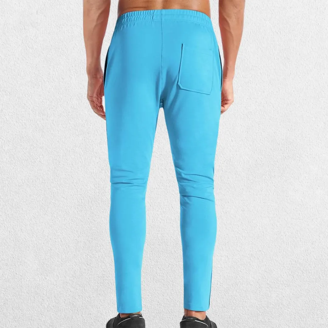 GPW Men’s Slim Fit Zip Athletic Pants - Gym Workout Track Pants with Pockets