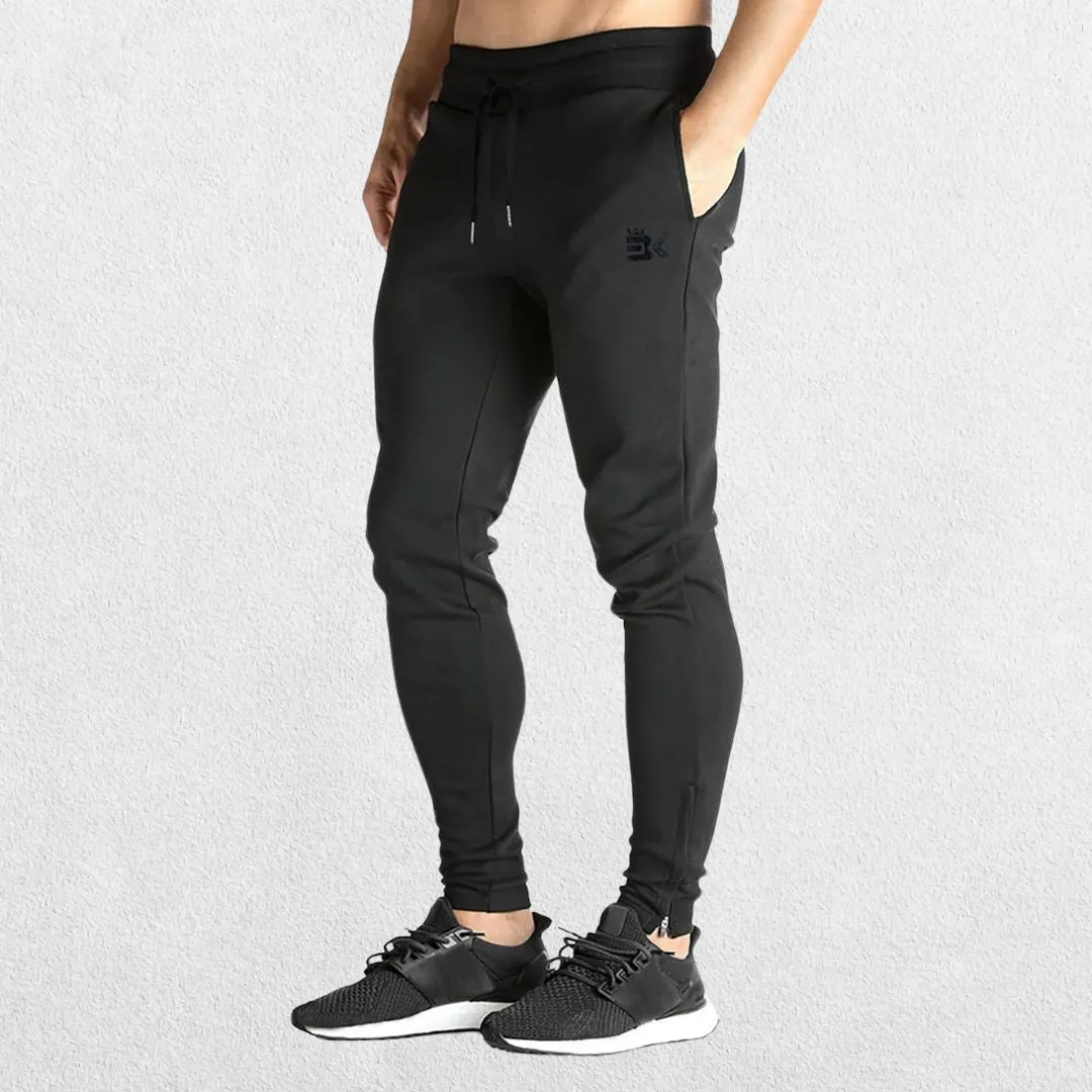 GPW Men’s Slim Fit Zip Athletic Pants - Gym Workout Track Pants with Pockets