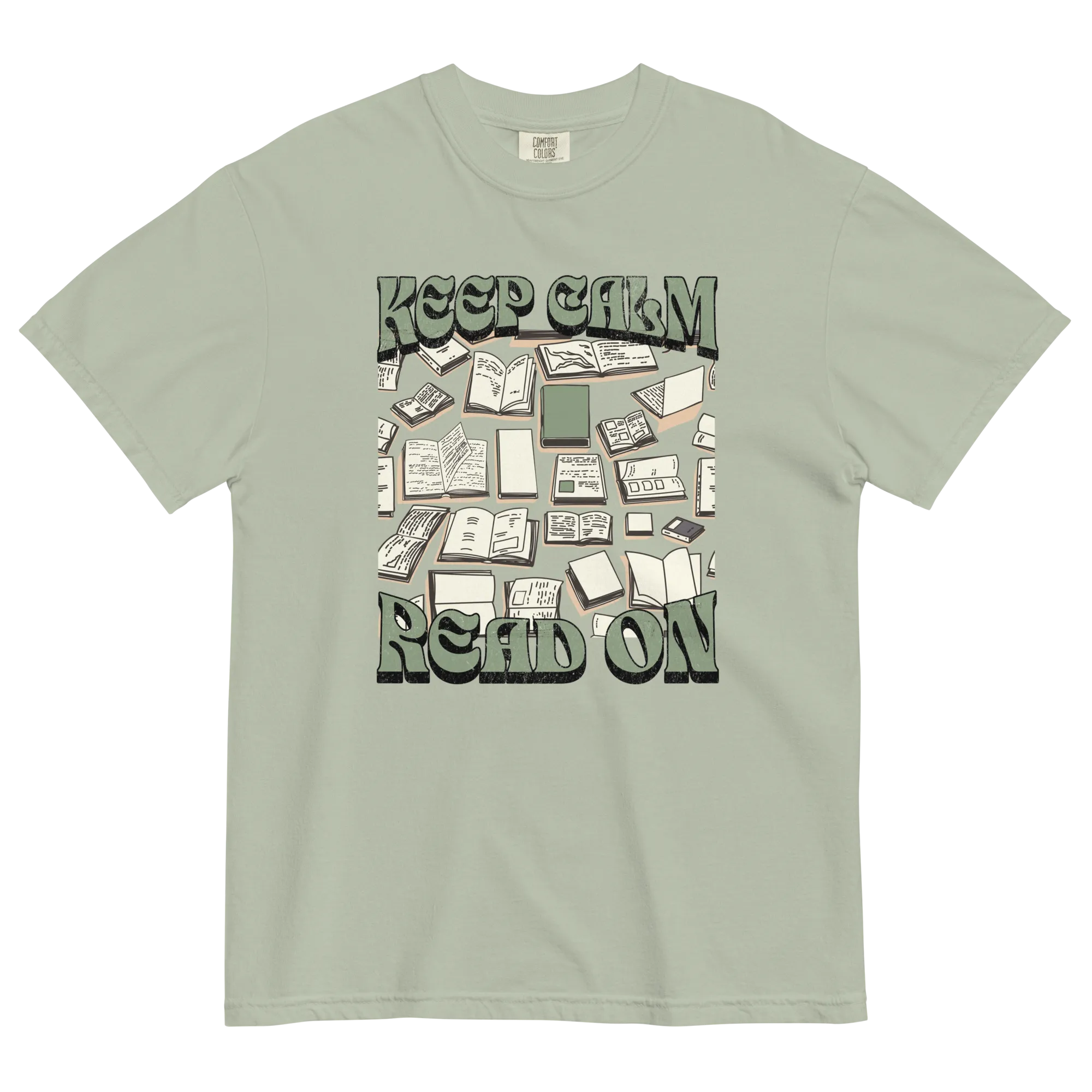 keep calm & read on graphic tee