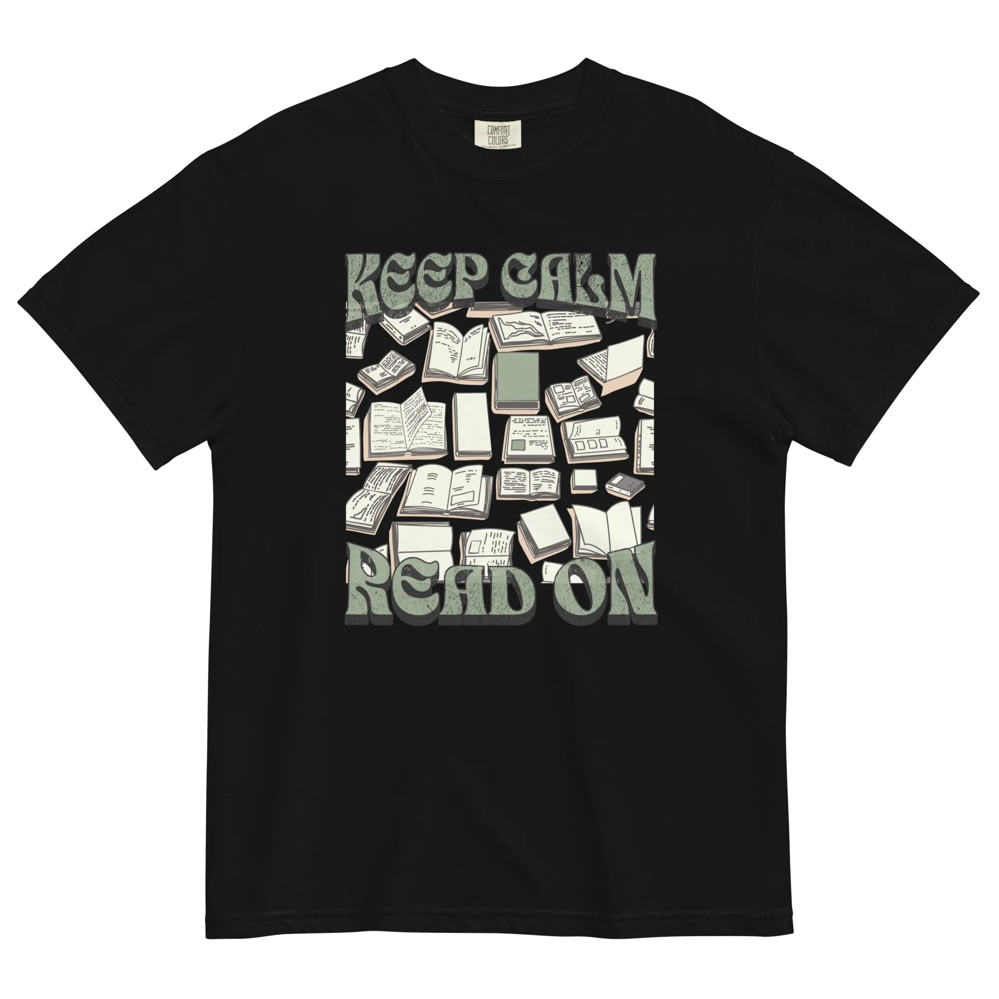 keep calm & read on graphic tee