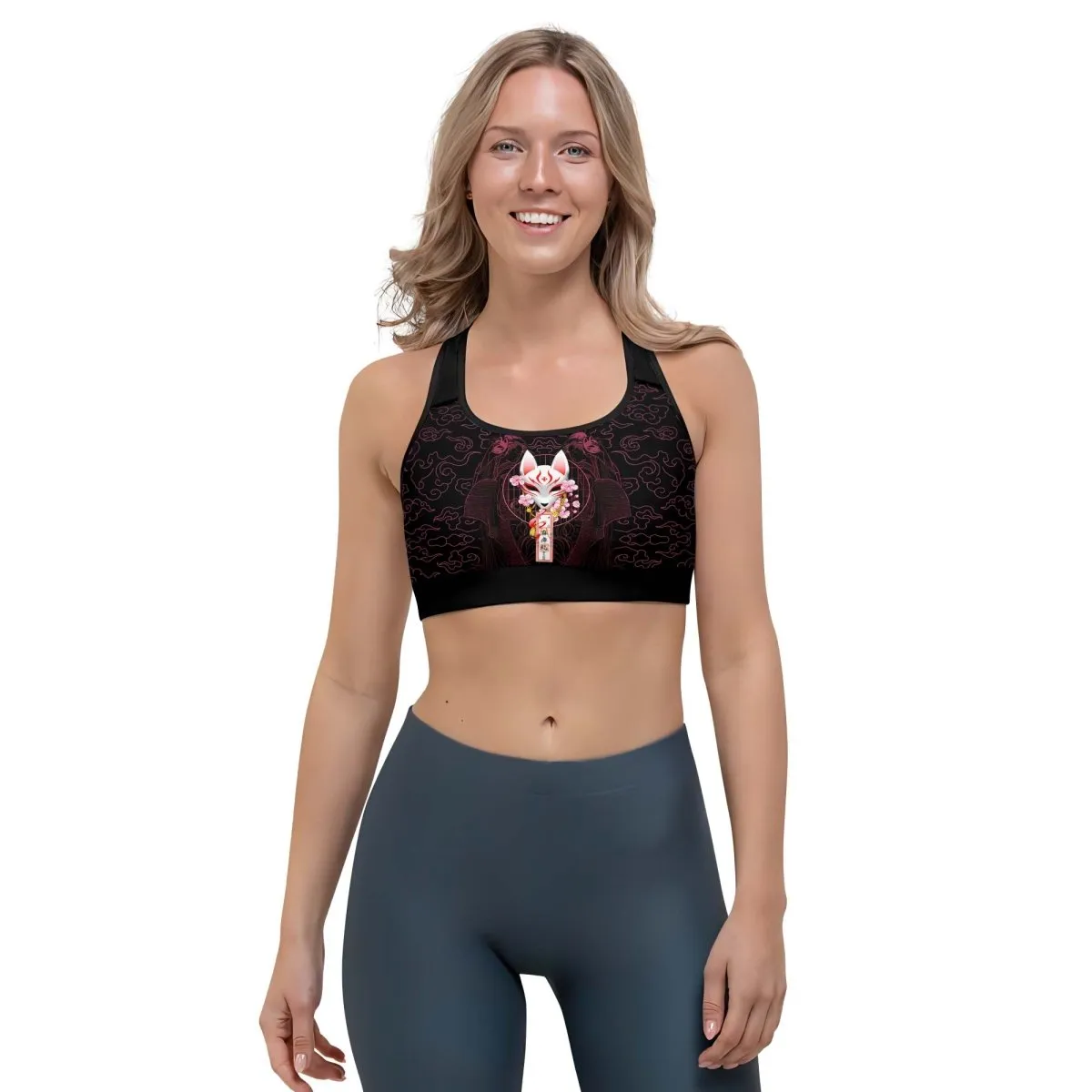 Kitsune Mask Women's Padded Sports Bra
