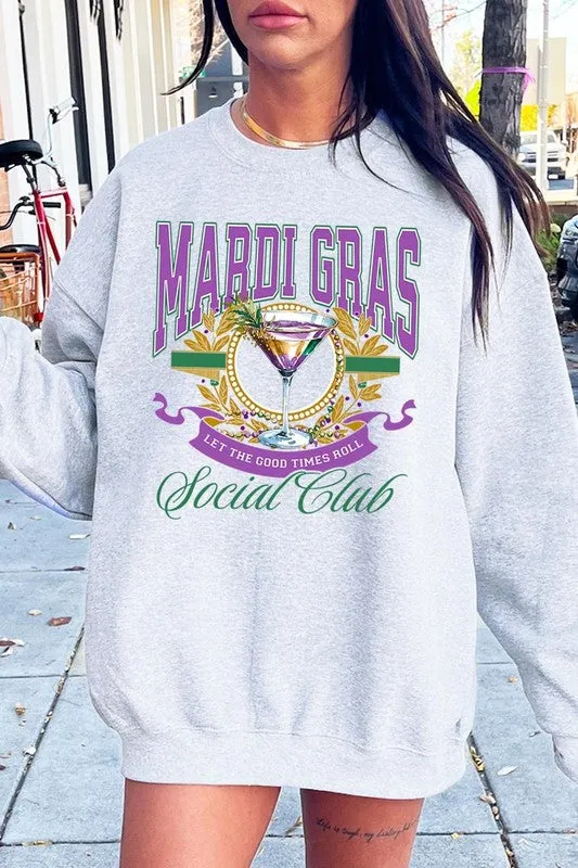 Mardi Gras Cocktail Graphic Plus Sweatshirt