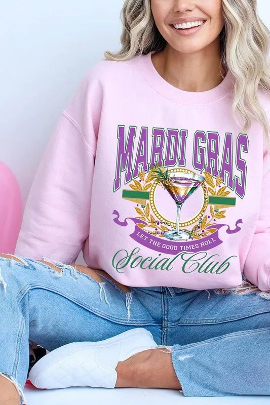 Mardi Gras Cocktail Graphic Plus Sweatshirt