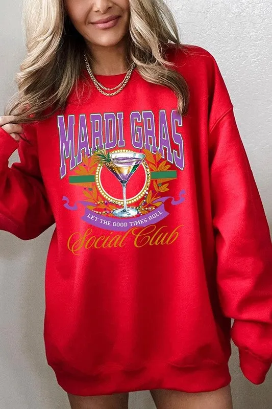 Mardi Gras Cocktail Graphic Plus Sweatshirt