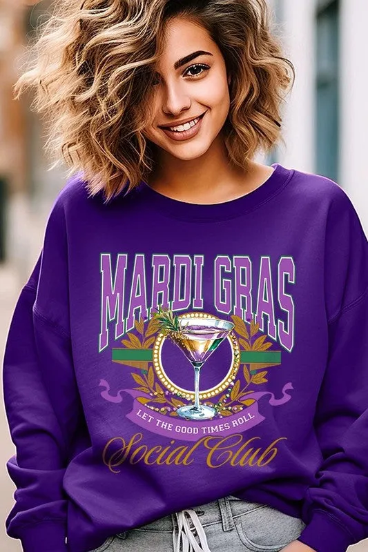 Mardi Gras Cocktail Graphic Plus Sweatshirt
