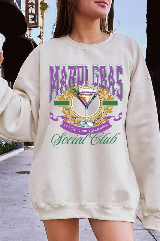 Mardi Gras Cocktail Graphic Plus Sweatshirt