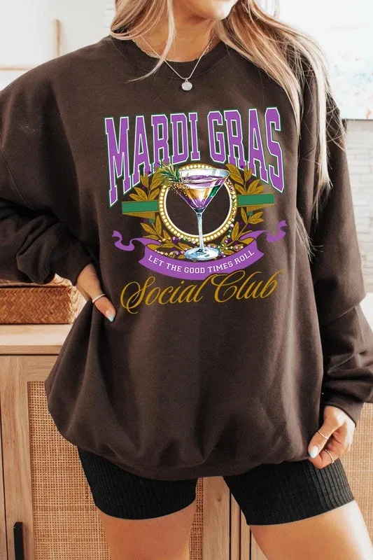 Mardi Gras Cocktail Graphic Plus Sweatshirt
