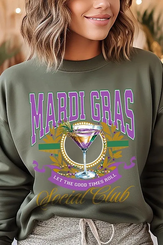 Mardi Gras Cocktail Graphic Plus Sweatshirt