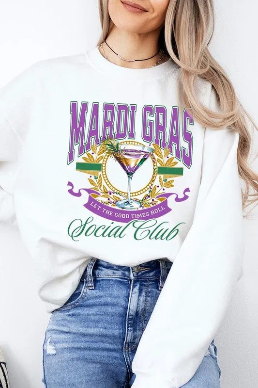 Mardi Gras Cocktail Graphic Plus Sweatshirt