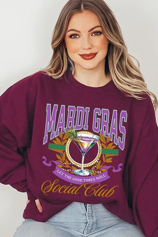 Mardi Gras Cocktail Graphic Plus Sweatshirt