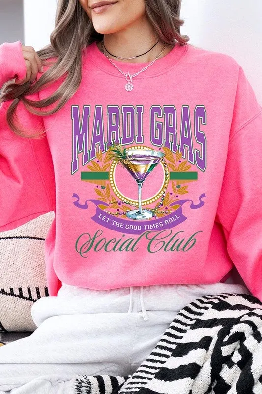 Mardi Gras Cocktail Graphic Plus Sweatshirt
