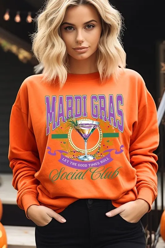 Mardi Gras Cocktail Graphic Plus Sweatshirt
