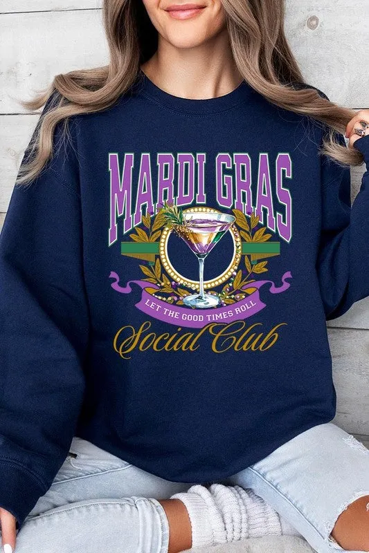 Mardi Gras Cocktail Graphic Plus Sweatshirt