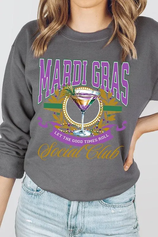Mardi Gras Cocktail Graphic Plus Sweatshirt