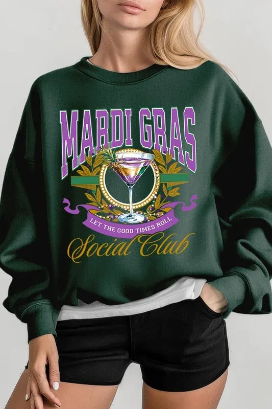 Mardi Gras Cocktail Graphic Plus Sweatshirt