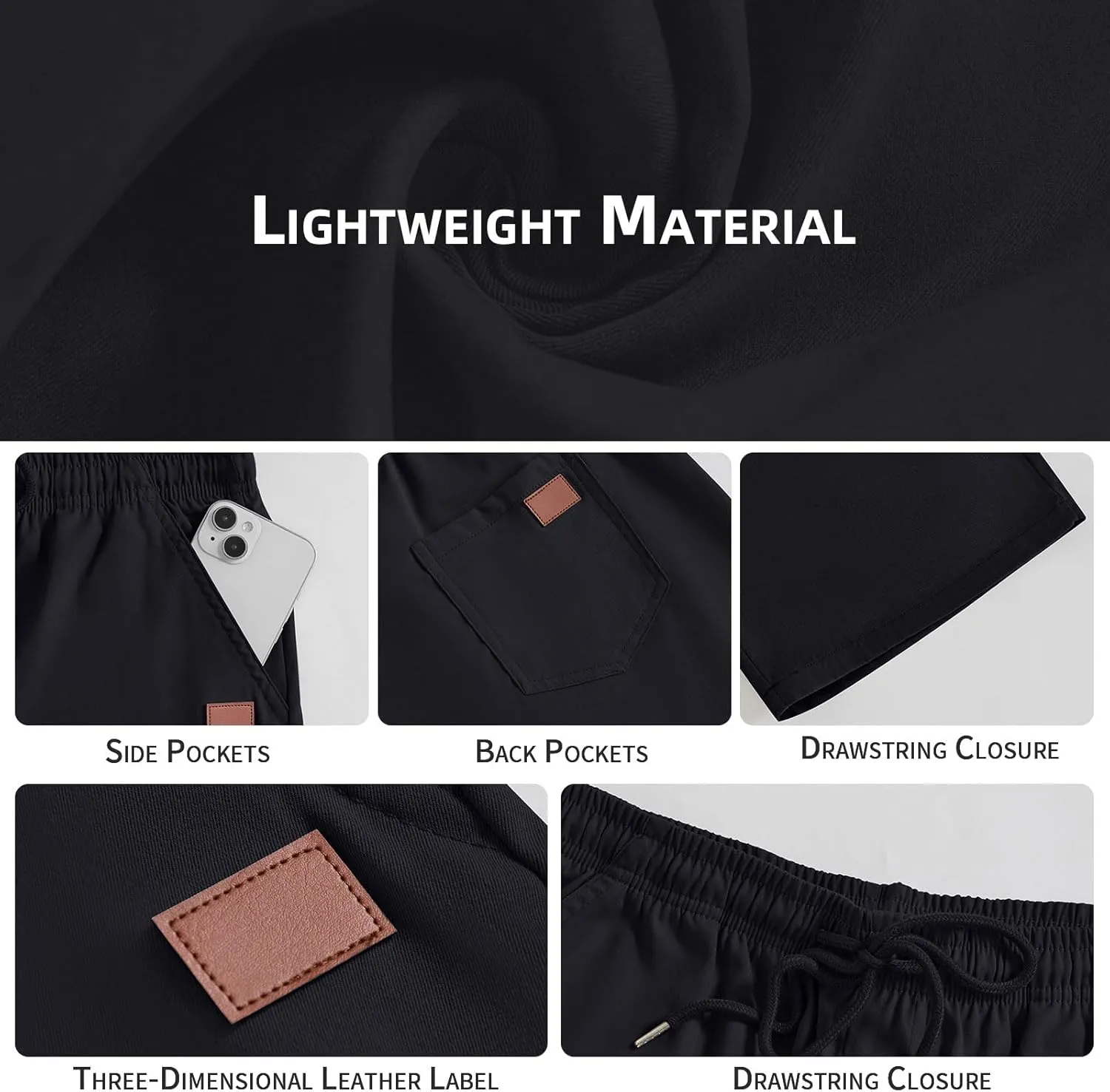 Men's Casual Jogger Shorts Elastic Waist Cargo Shorts Relaxed Fit SweatShorts Running Workout Sport Twill Shorts