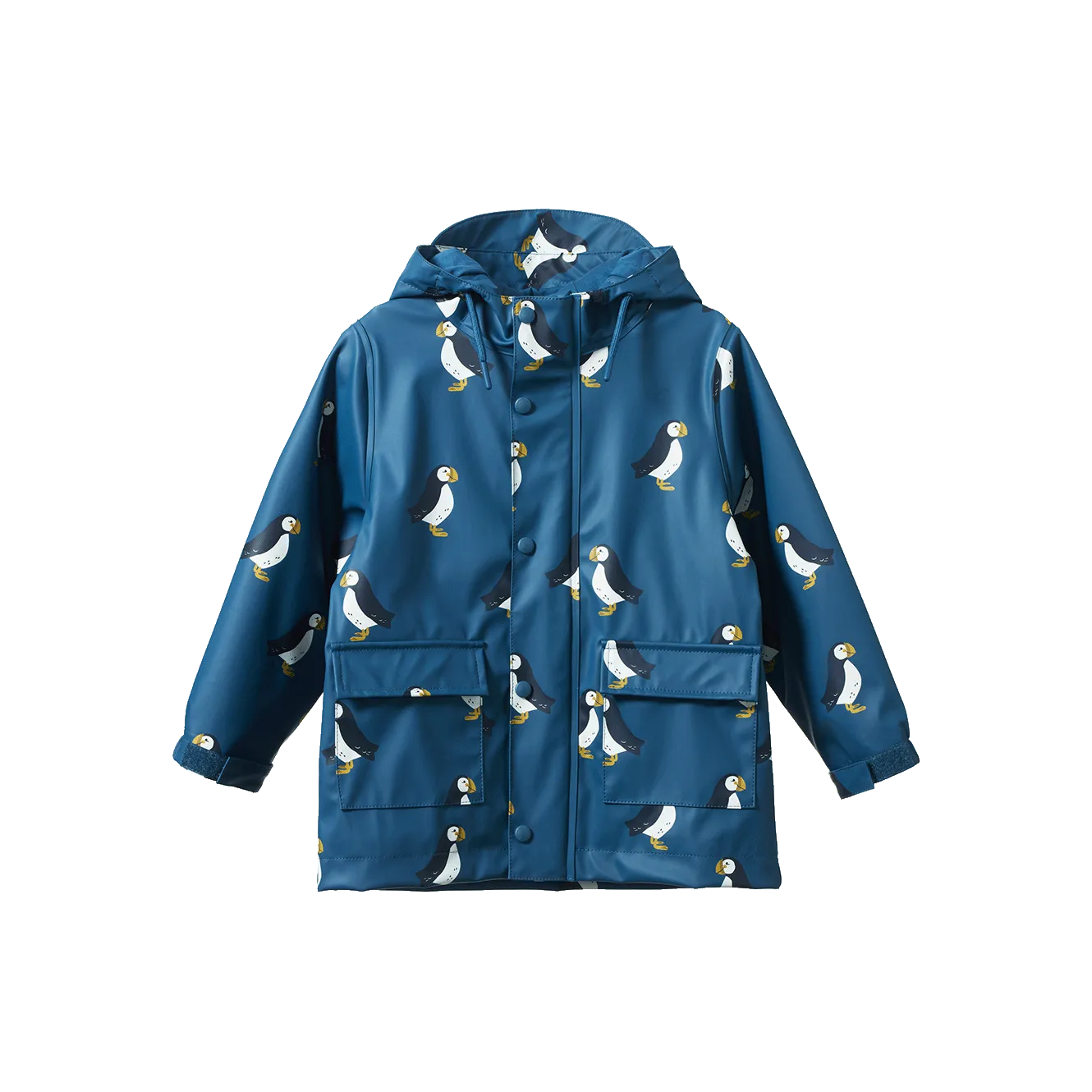 Nature Baby Raincoat - Puffin Teal Print