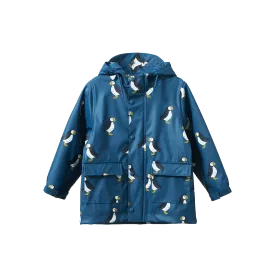 Nature Baby Raincoat - Puffin Teal Print