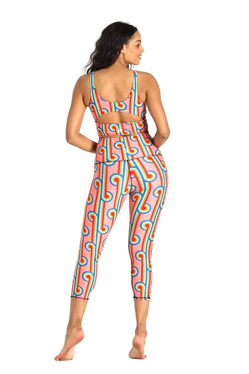 Printed Yoga Crops - Rainbow Chaser