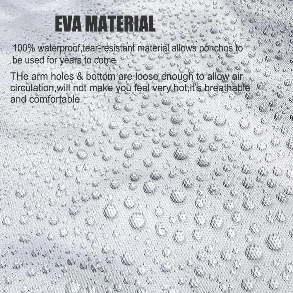Rain Coats (2 Pack) - Reusable EVA Rain Ponchos for Adults Rain Jackets Raincoats for Men Women