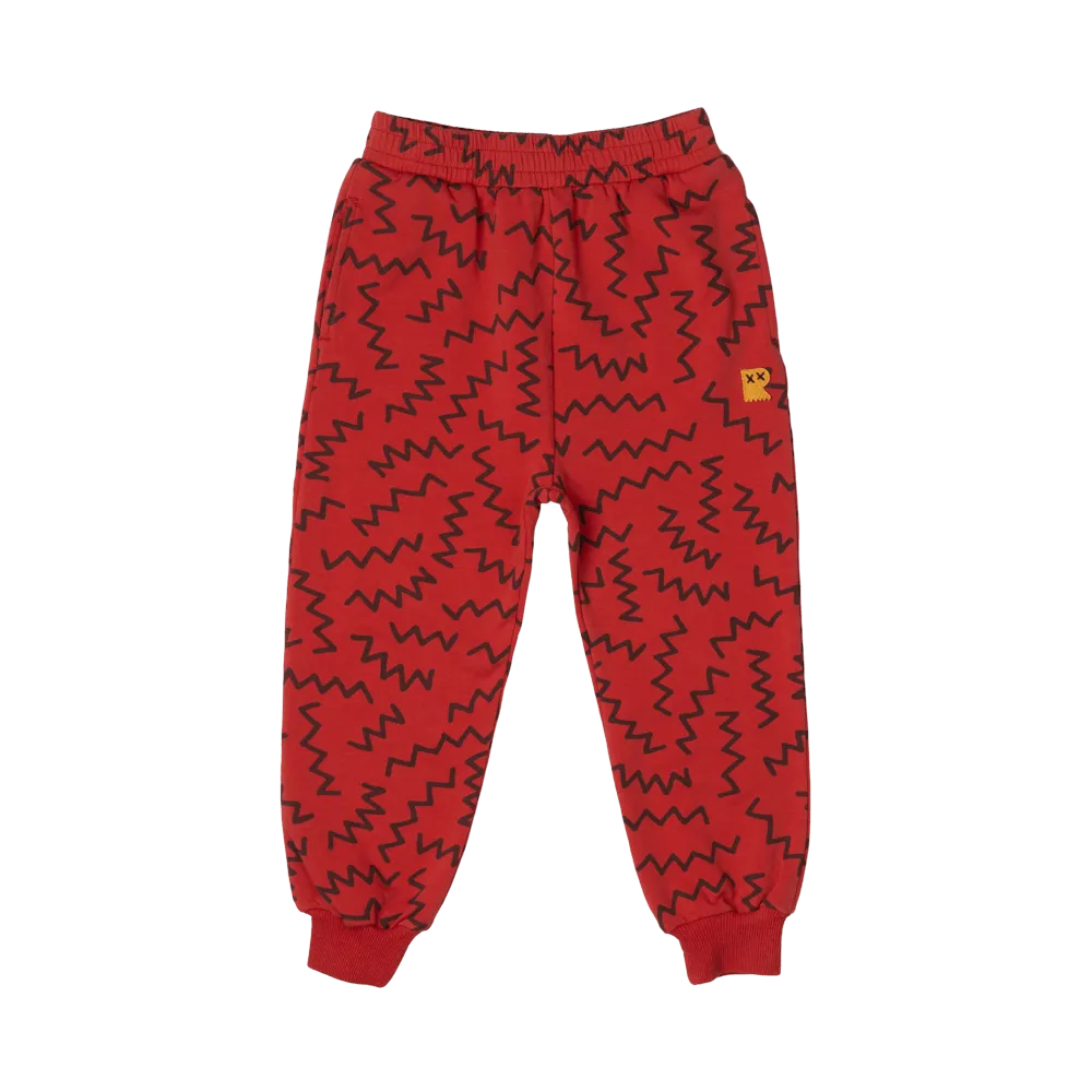 Rock Your Baby Red Zig Zag Trackies