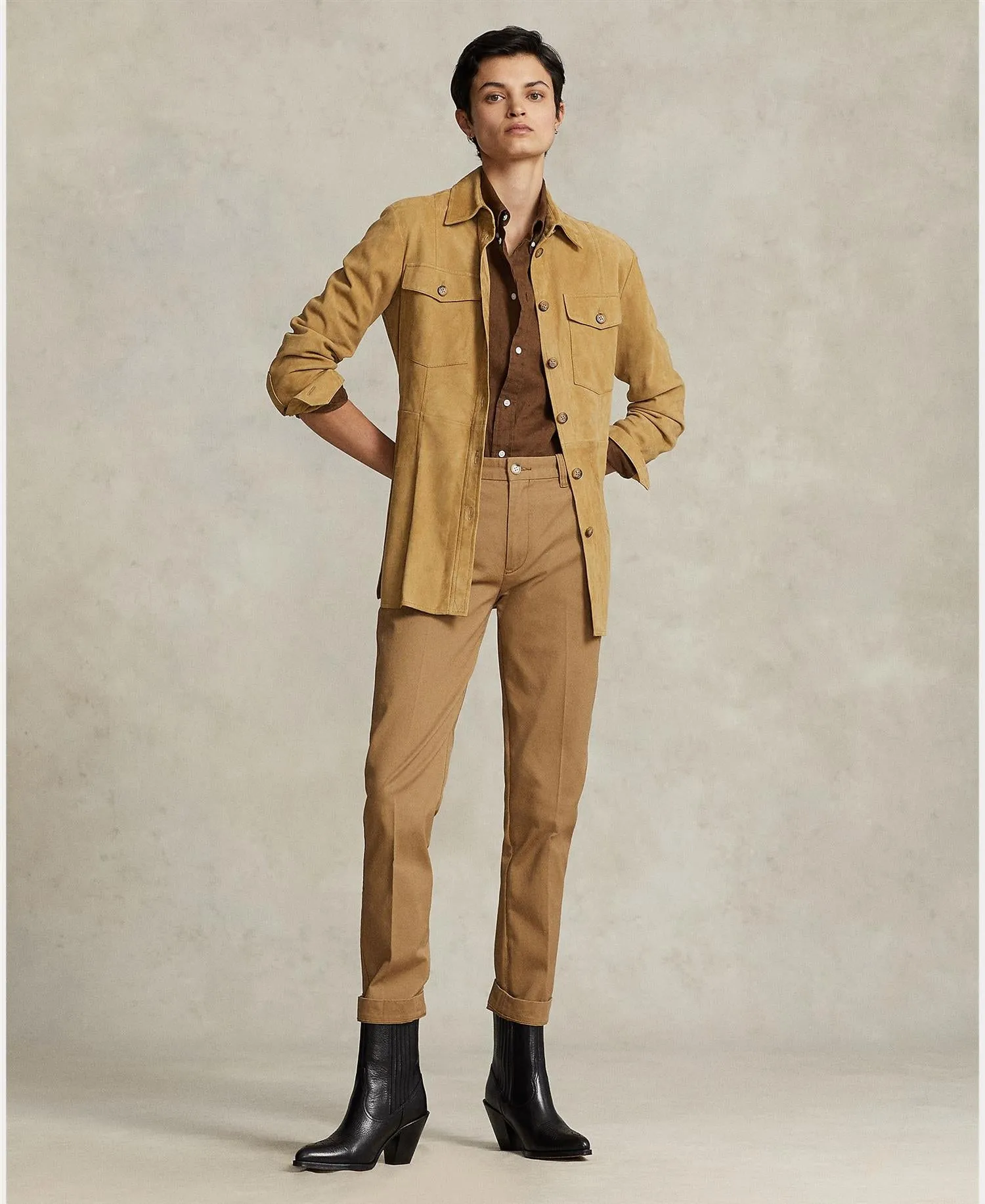 SLIM FIT TWILL CHINO ANKLE PANT Khaki