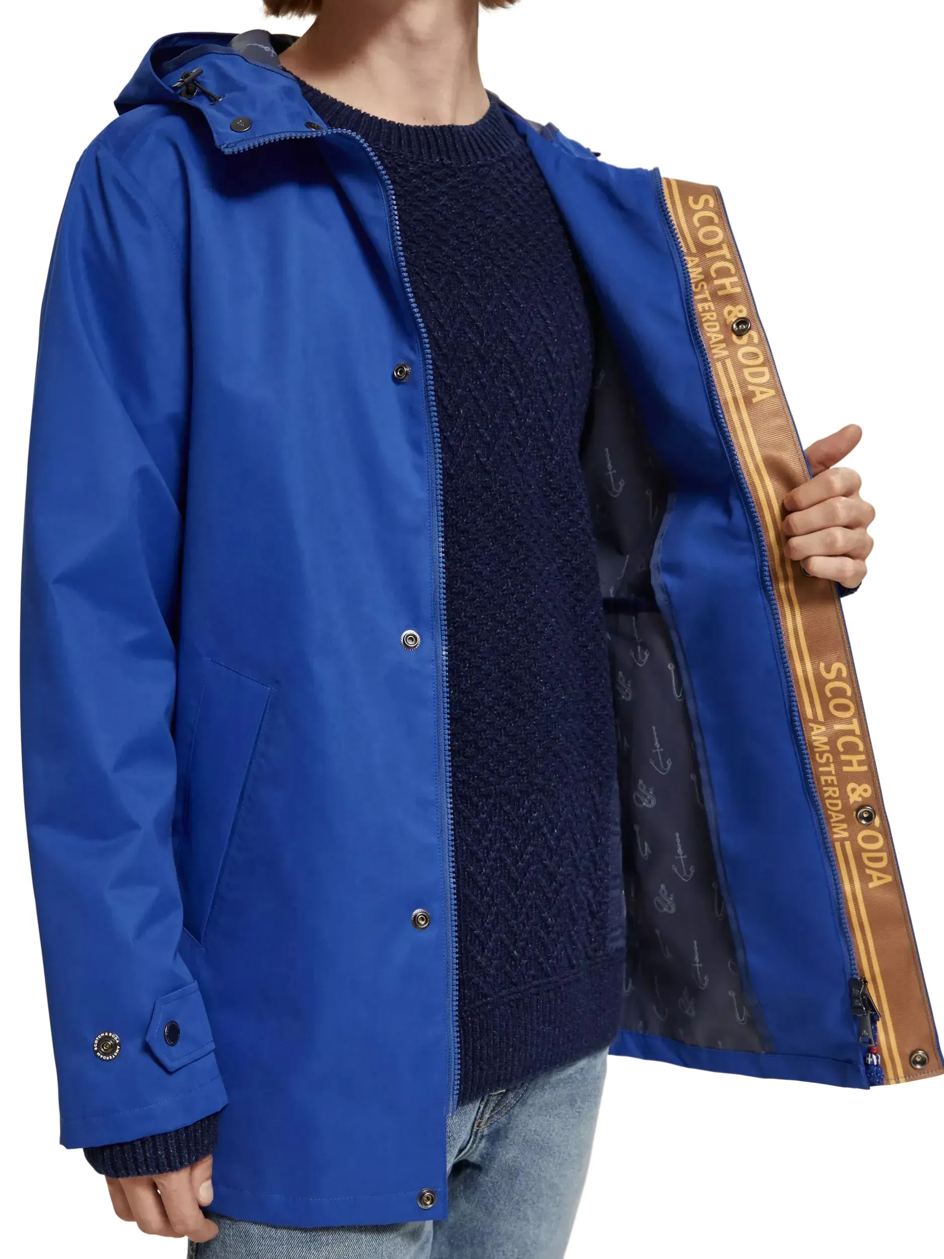 Technical Raincoat in Boat Blue