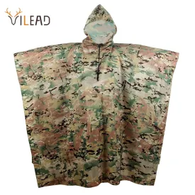 VILEAD Polyester Impermeable Outdoor Raincoat Waterproof Women Men Rain Coat Poncho