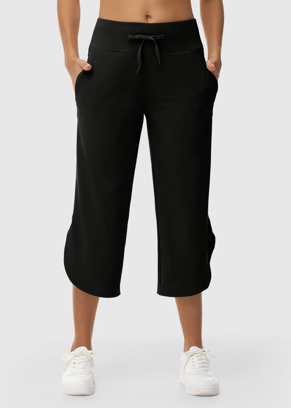Women's Micro-Elastic Wide-Leg Cropped Pants