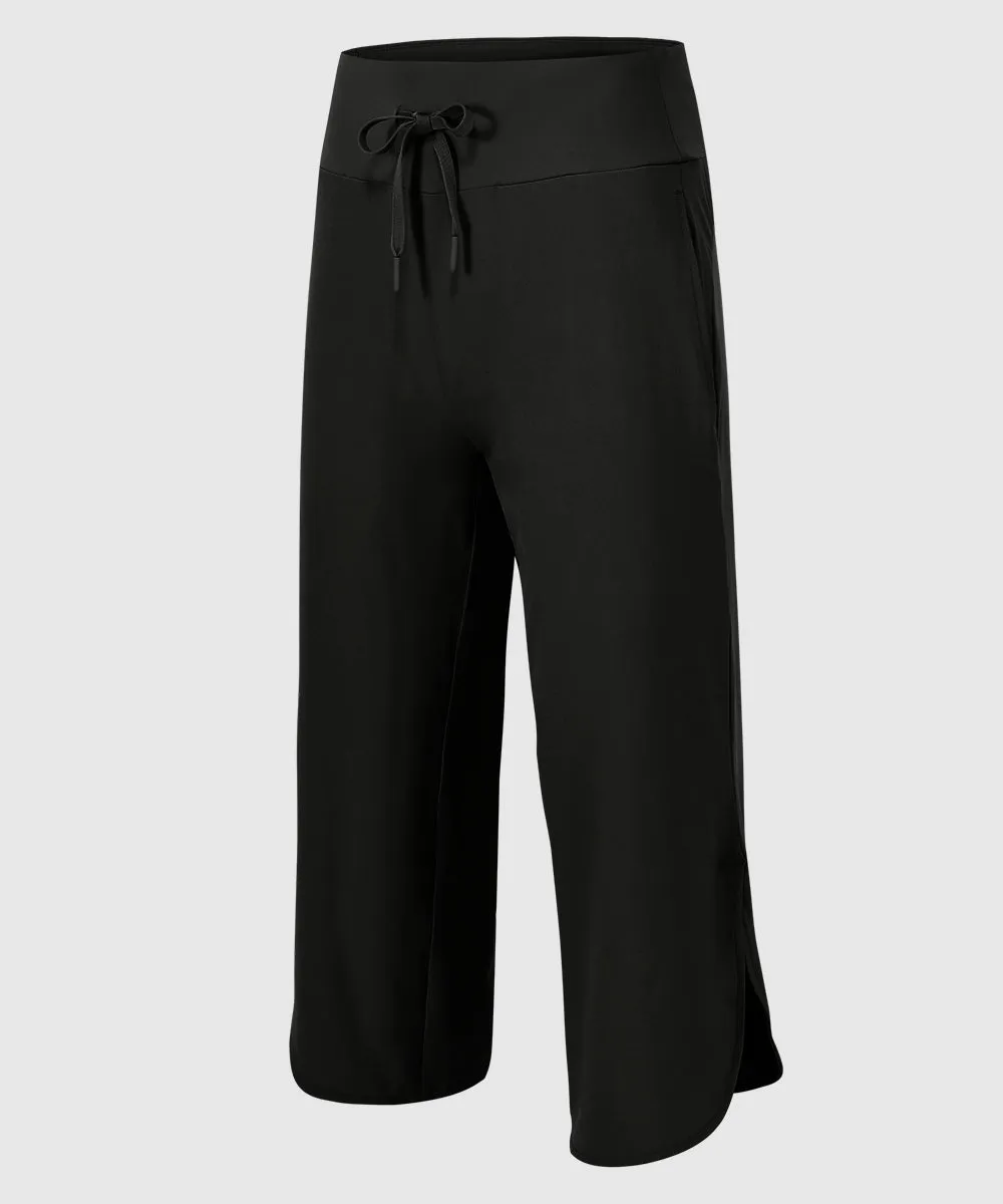Women's Micro-Elastic Wide-Leg Cropped Pants