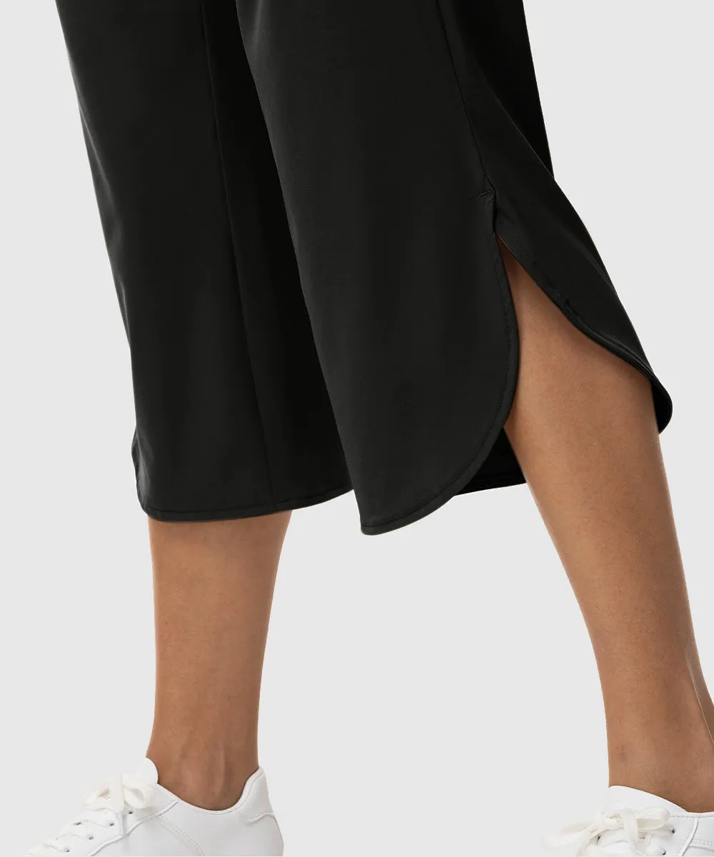 Women's Micro-Elastic Wide-Leg Cropped Pants
