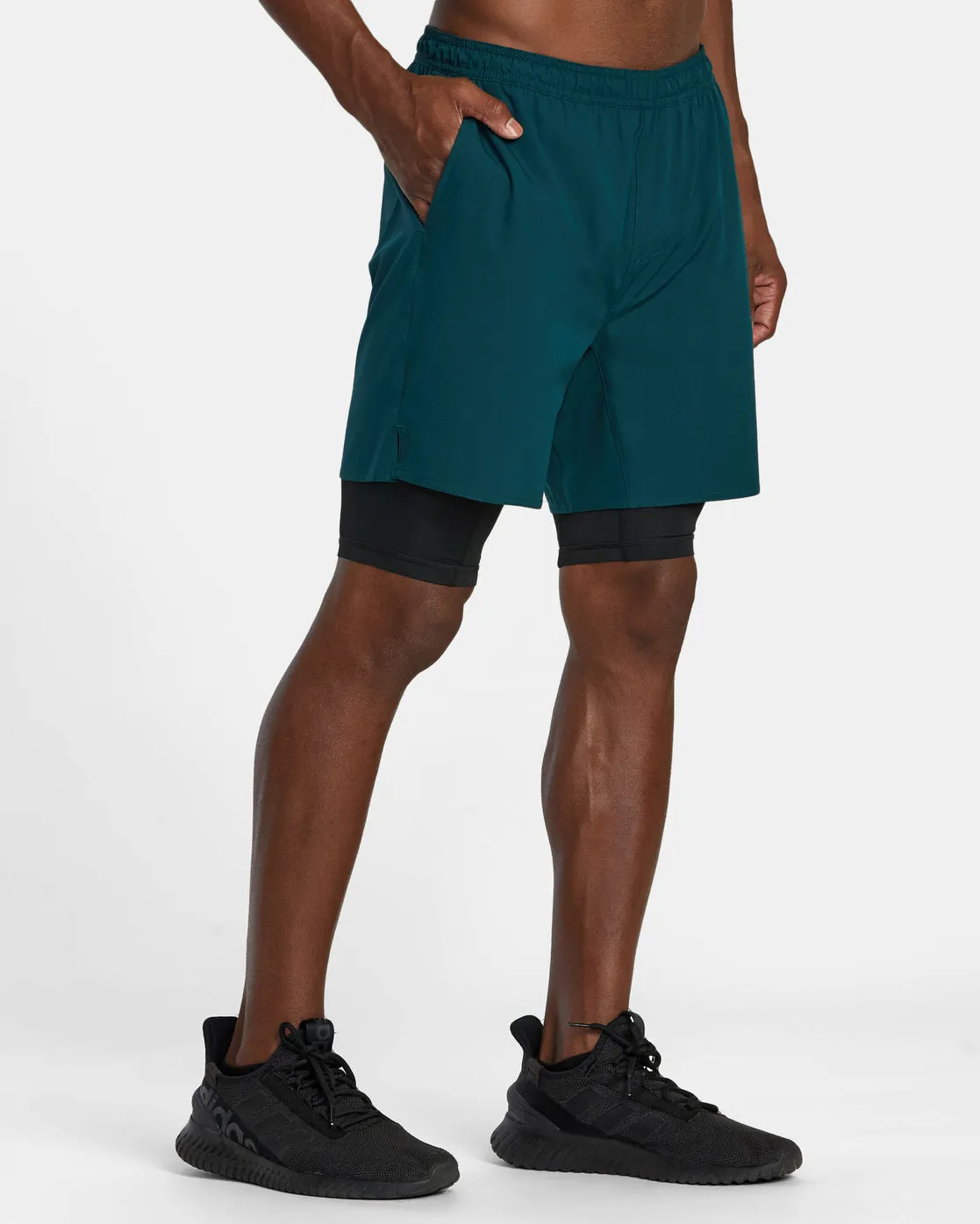 Yogger Train 2-In-1 17" Workout Shorts - Deep Sea